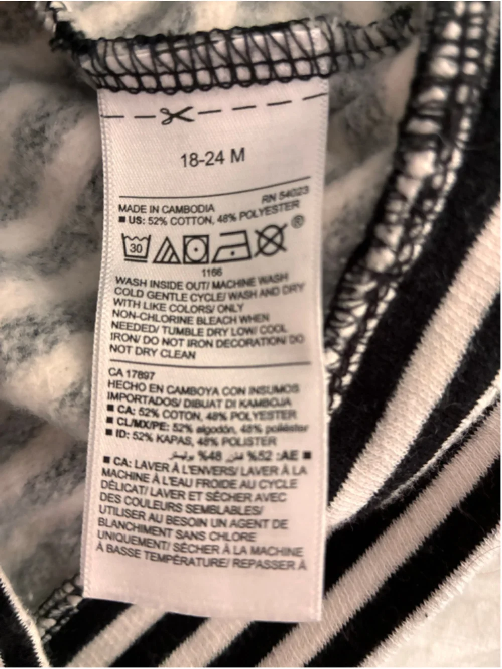 Baby Old Navy Striped Full-Zip Hoodie with Stars, 18-24 Months, Black/White